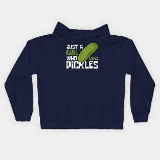 Just A Girl Who Loves Pickles Funny Kids Hoodie